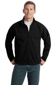 Port Authority Tall Textured Soft Shell Jacket TLJ705 (Color: Black, size: 2XLT)
